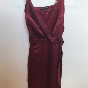 Kendall and Kylie satin wrap style dress